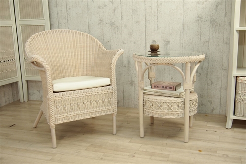 サンフラワーラタン T835WW フィオーレ ガラステーブル 画像1