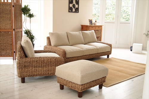 サンフラワーラタン C490-2BE ウォーターヒヤシンス 2Pソファ 画像8