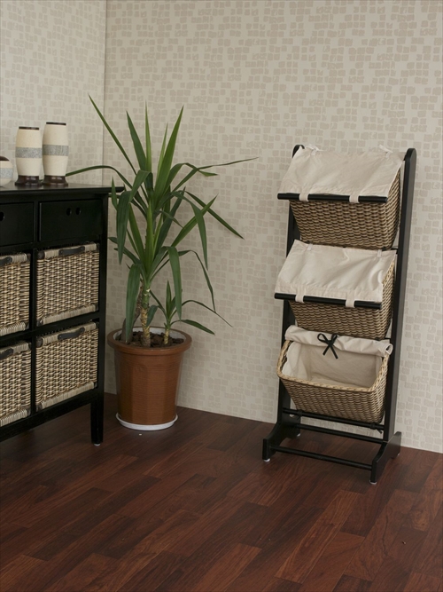 サンフラワーラタン Y313AT アジアン バスケットラック 画像1