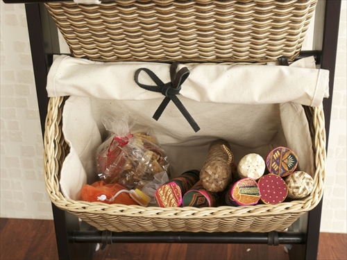 サンフラワーラタン Y313AT アジアン バスケットラック 画像3